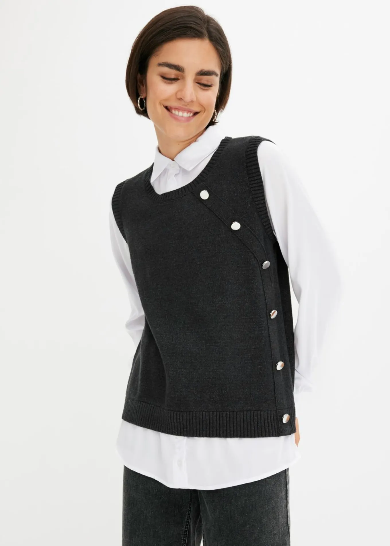 Jersey con inserto de blusa