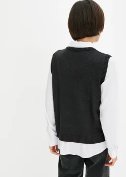 Jersey con inserto de blusa