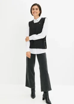 Jersey con inserto de blusa
