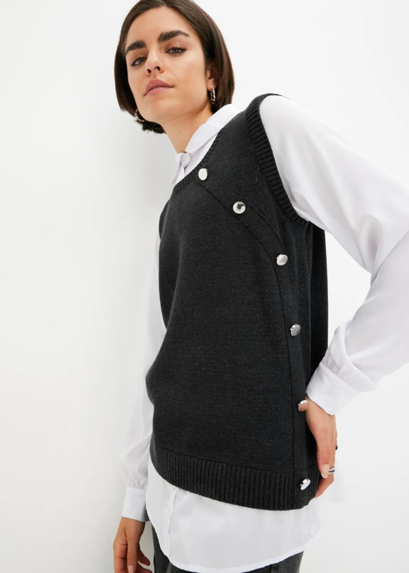 Jersey con inserto de blusa