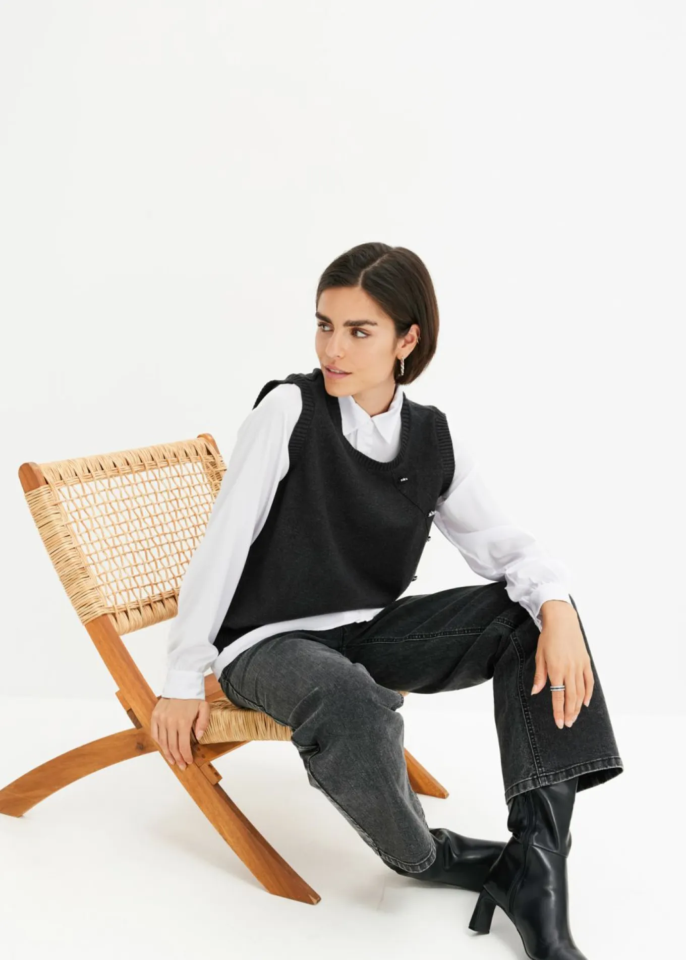 Jersey con inserto de blusa