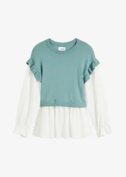Jersey con inserto de blusa