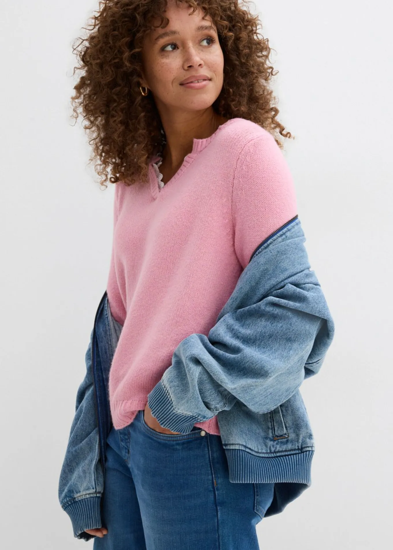 Jersey con inserto de encaje