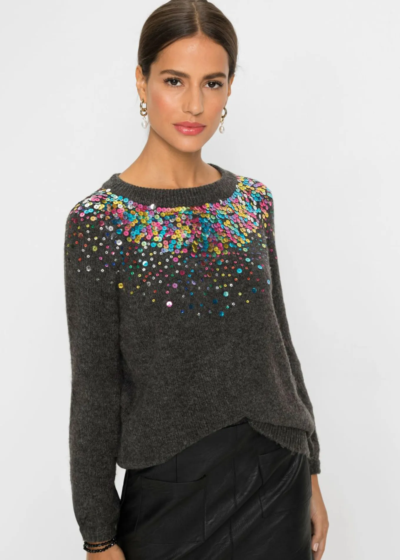 Jersey con lentejuelas coloridas