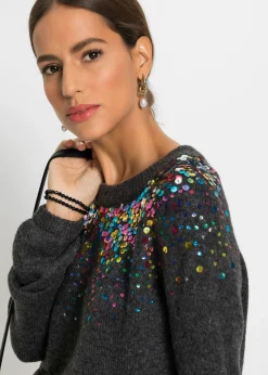 Jersey con lentejuelas coloridas