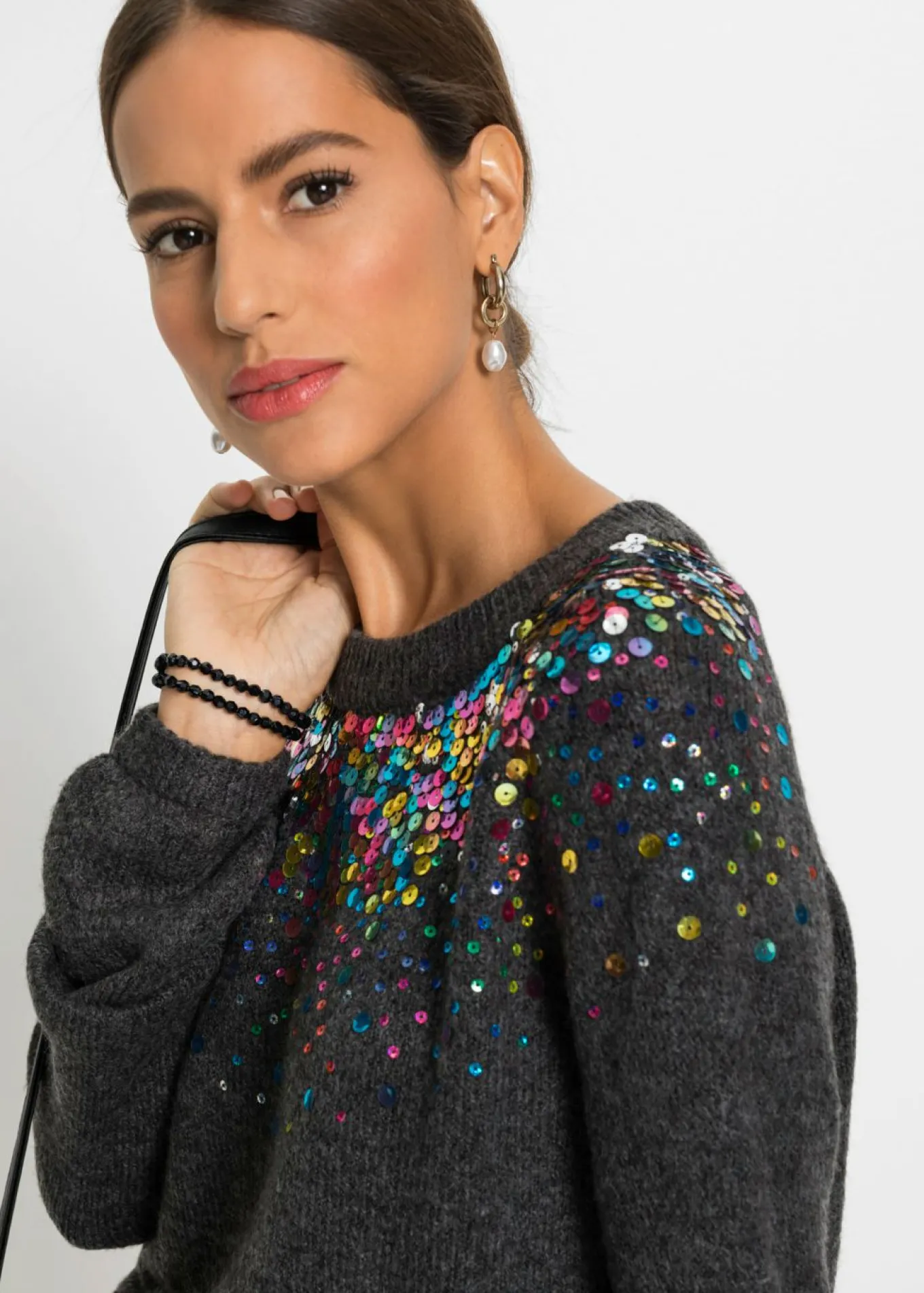 Jersey con lentejuelas coloridas