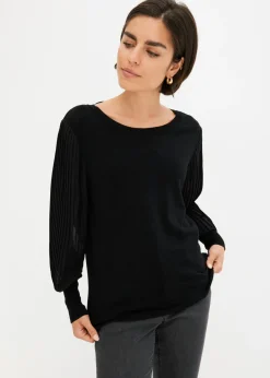 Jersey con mangas plisadas de viscosa sostenible