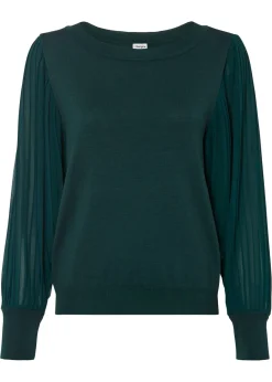 Jersey con mangas plisadas de viscosa sostenible