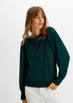 Jersey con mangas plisadas de viscosa sostenible