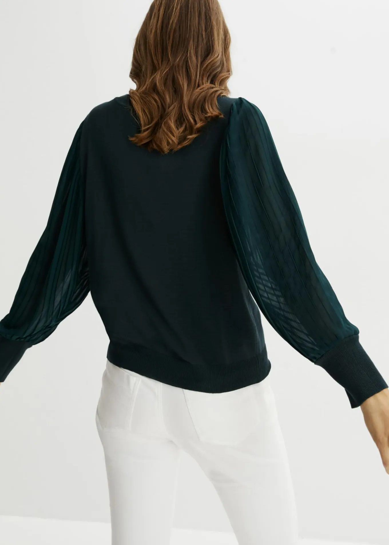 Jersey con mangas plisadas de viscosa sostenible