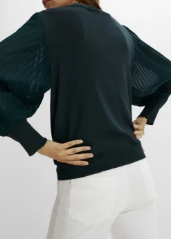Jersey con mangas plisadas de viscosa sostenible
