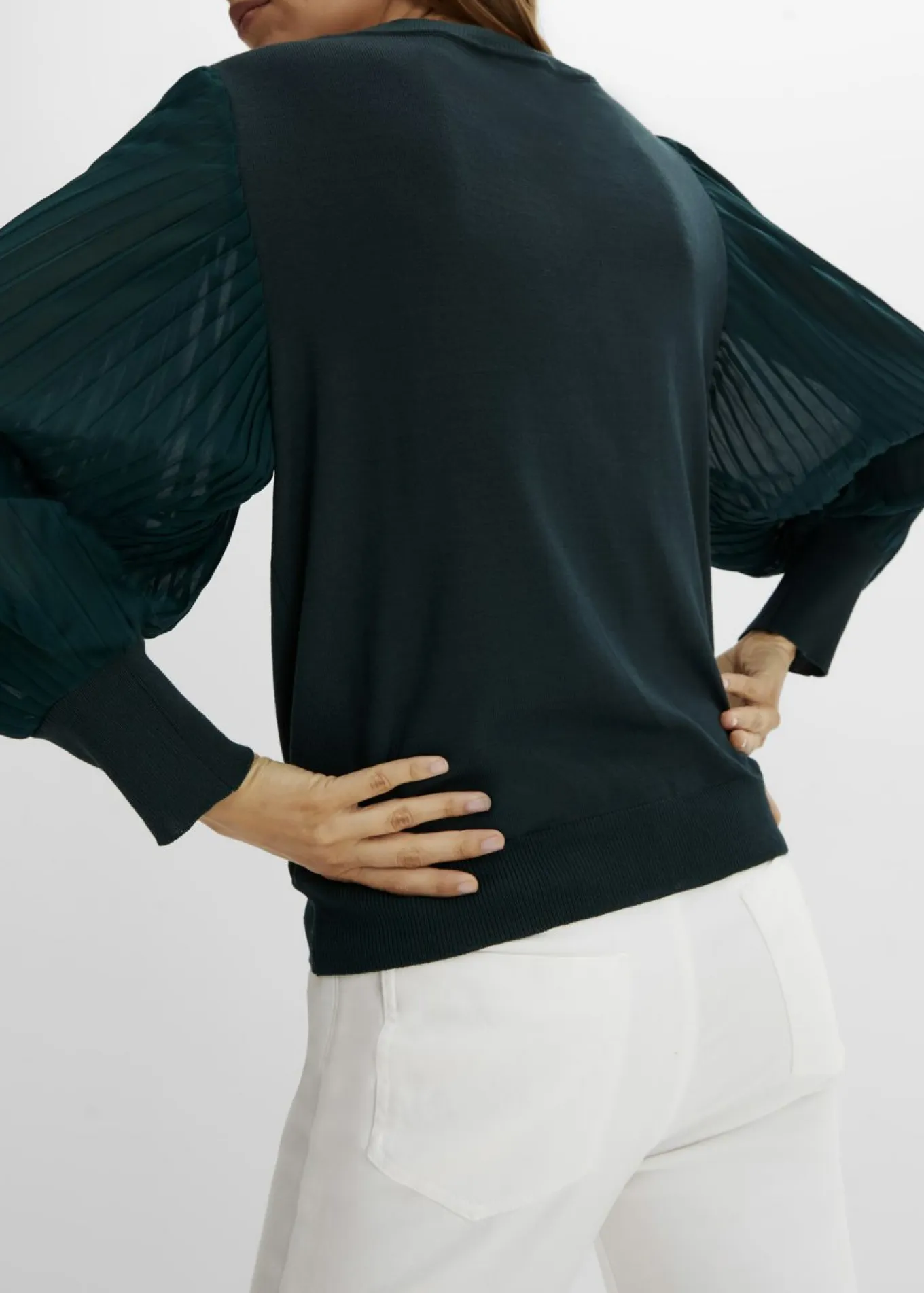 Jersey con mangas plisadas de viscosa sostenible