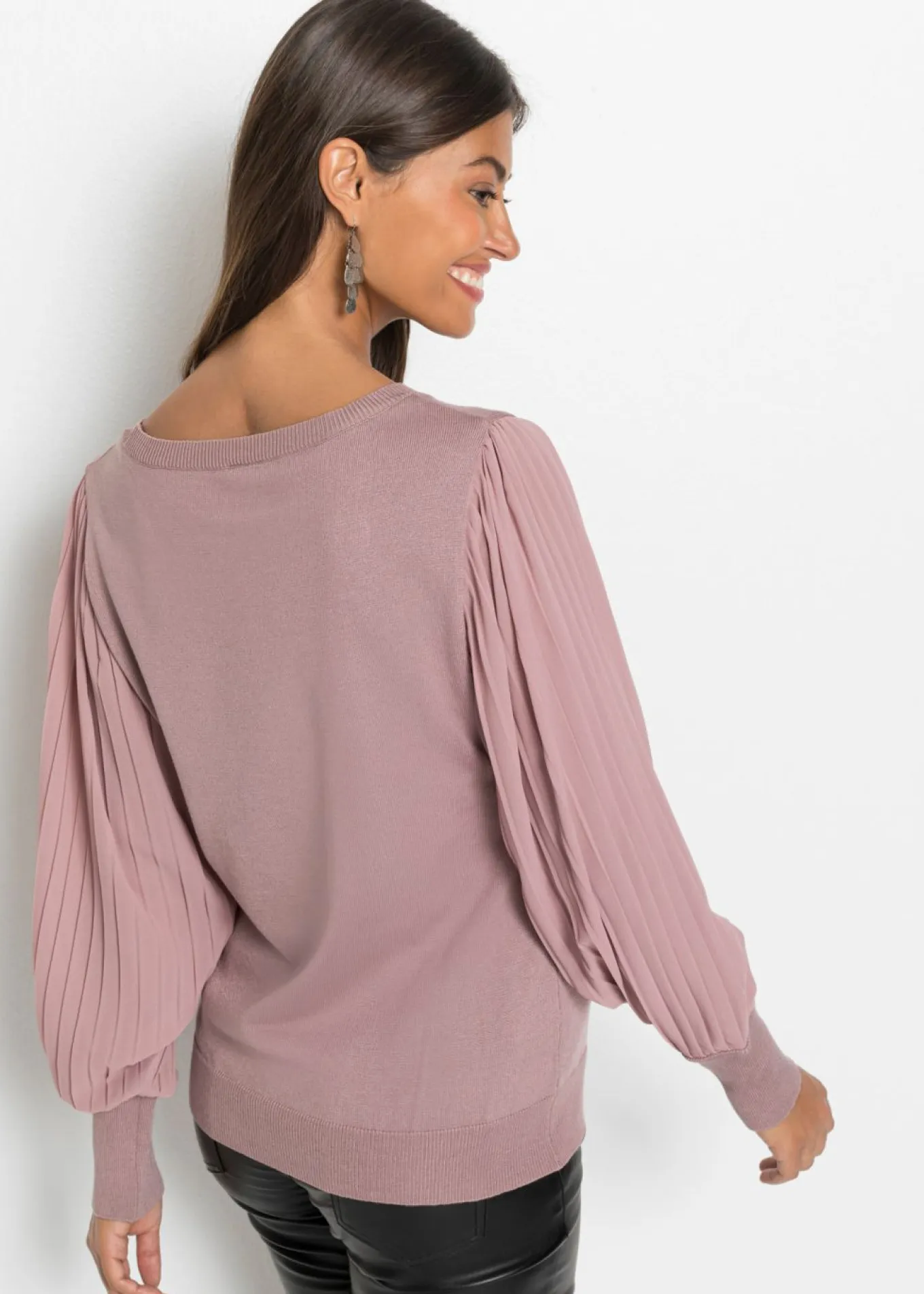 Jersey con mangas plisadas de viscosa sostenible
