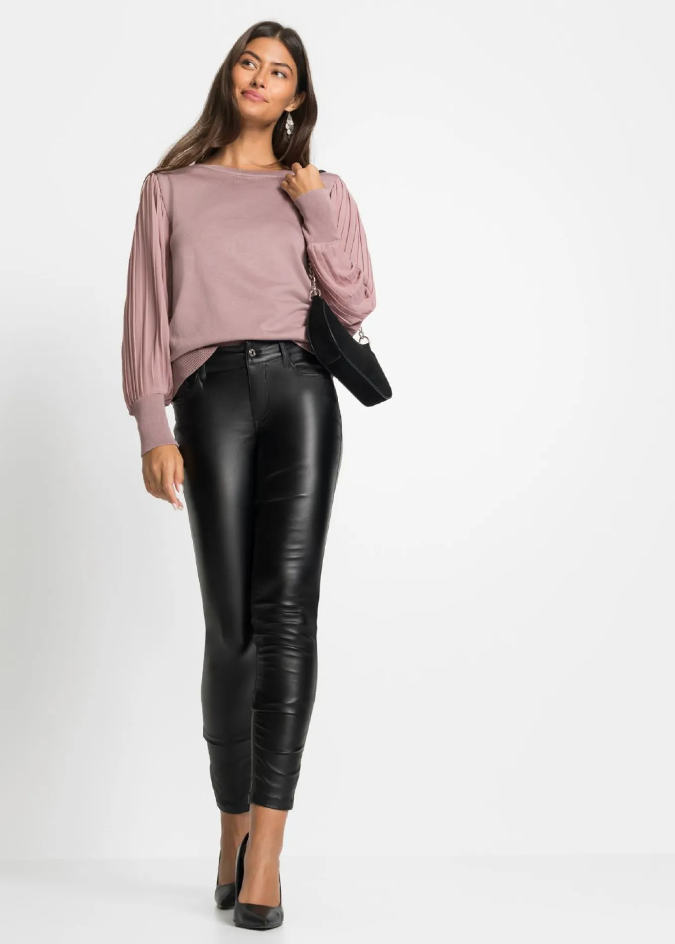 Jersey con mangas plisadas de viscosa sostenible