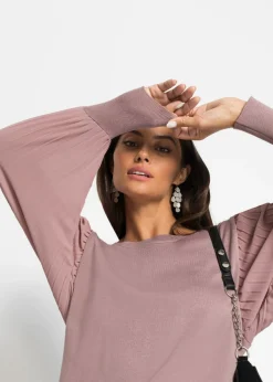 Jersey con mangas plisadas de viscosa sostenible