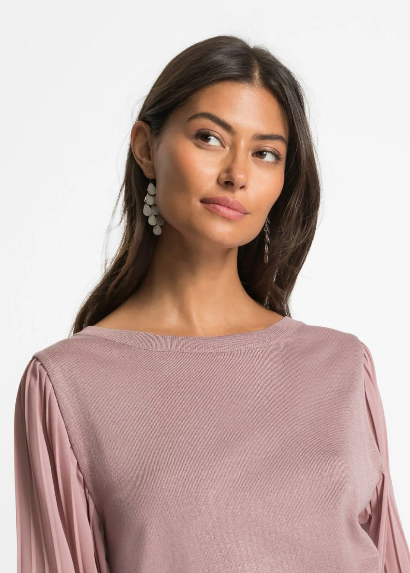 Jersey con mangas plisadas de viscosa sostenible