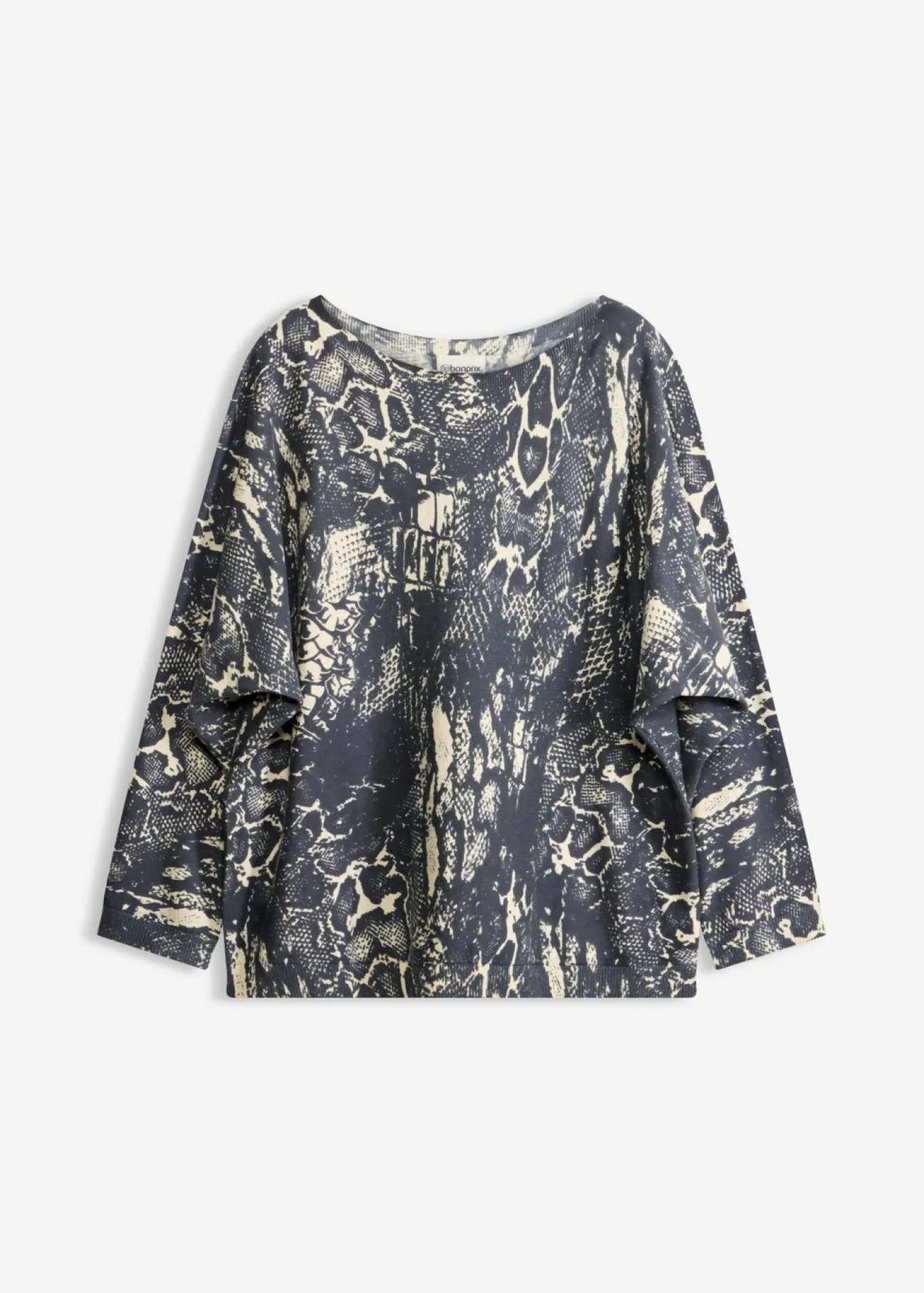 Jersey con mangas tipo murciélago y estampado de serpiente