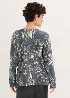 Jersey con mangas tipo murciélago y estampado de serpiente