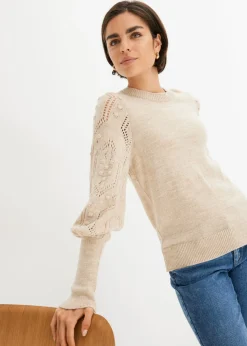 Jersey con patrón de ajour