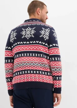 Jersey con patrón nórdico en suave mezcla de algodón