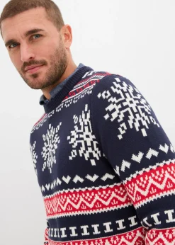 Jersey con patrón nórdico en suave mezcla de algodón