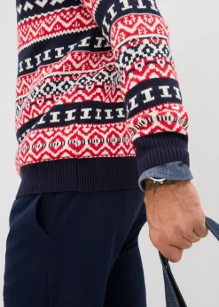 Jersey con patrón nórdico en suave mezcla de algodón