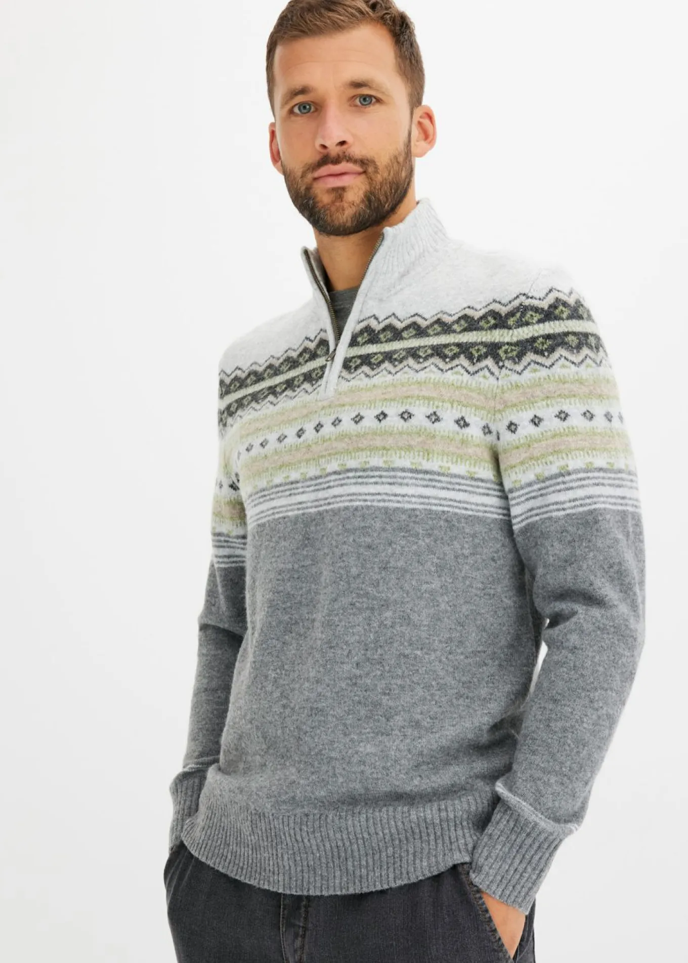 Jersey con patrón nórdico y cuello alto