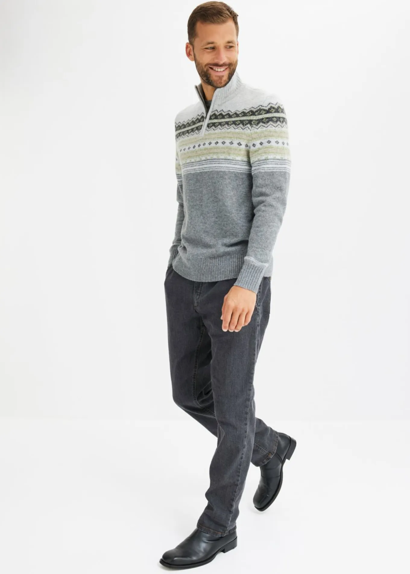 Jersey con patrón nórdico y cuello alto