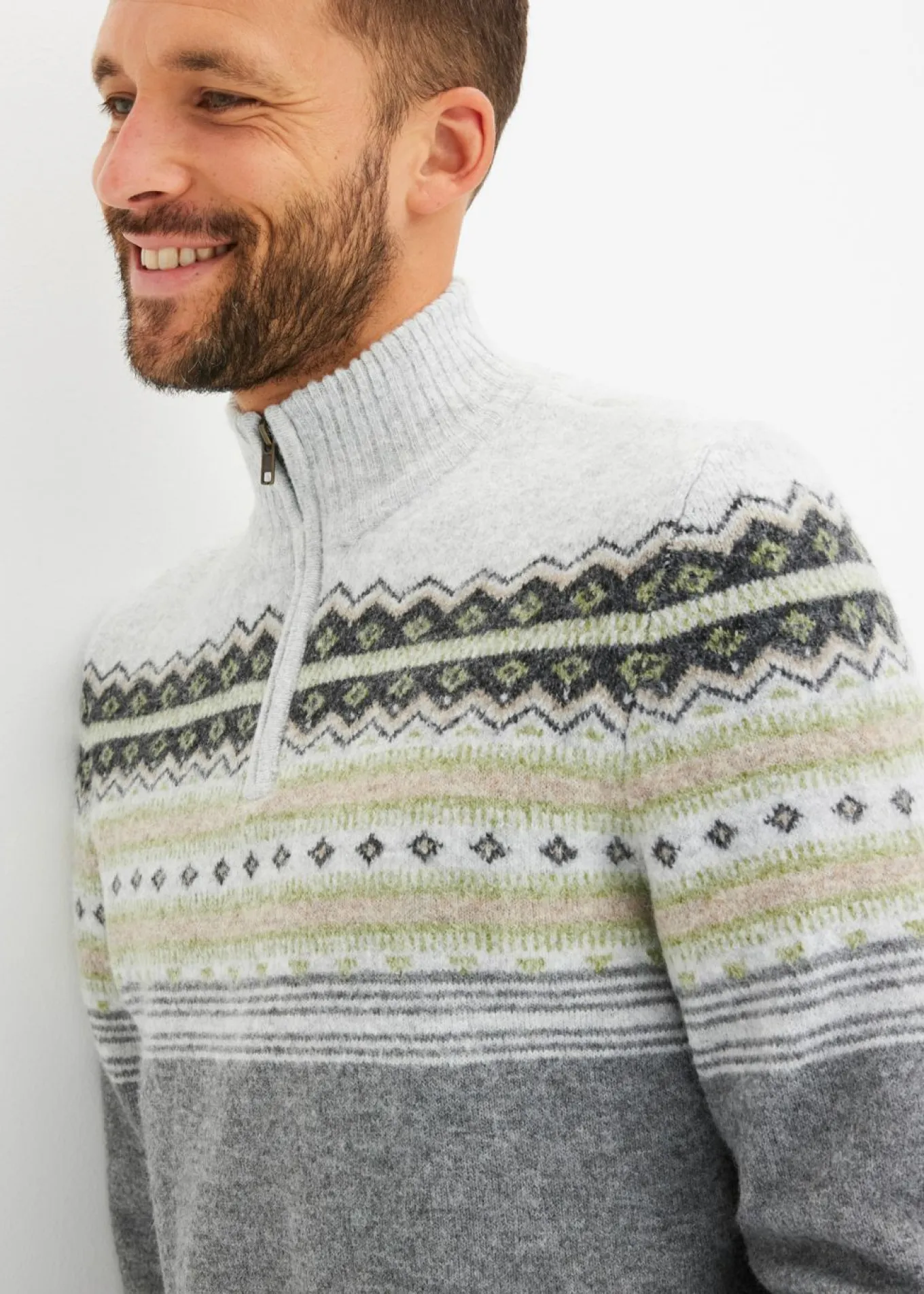 Jersey con patrón nórdico y cuello alto