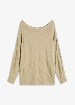 Jersey con patrón trenzado horizontal