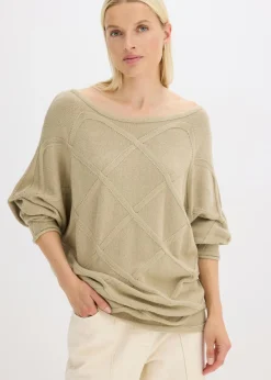 Jersey con patrón trenzado horizontal