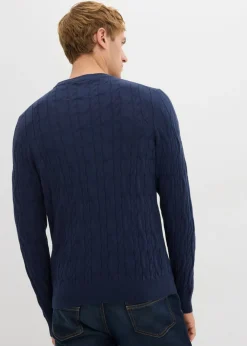 Jersey con patrón trenzado de algodón reciclable