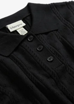 Jersey de ajour con mezcla de seda