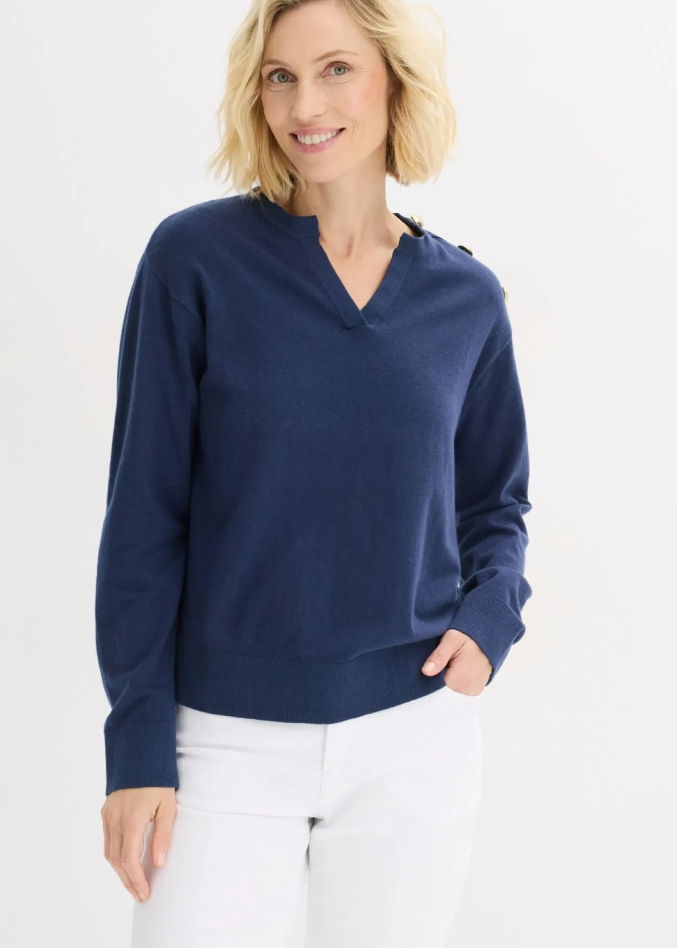 Jersey de algodón con detalle de botones