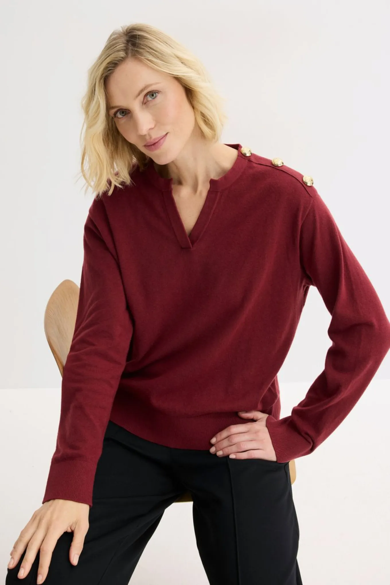 Jersey de algodón con detalle de botones