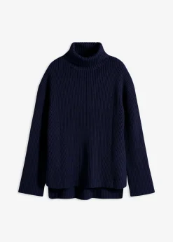 Jersey de algodón puro con cuello vuelto