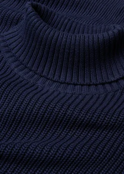 Jersey de algodón puro con cuello vuelto