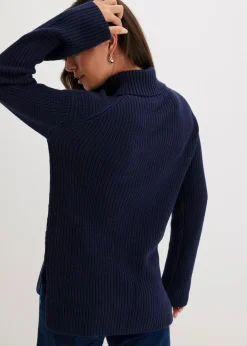 Jersey de algodón puro con cuello vuelto