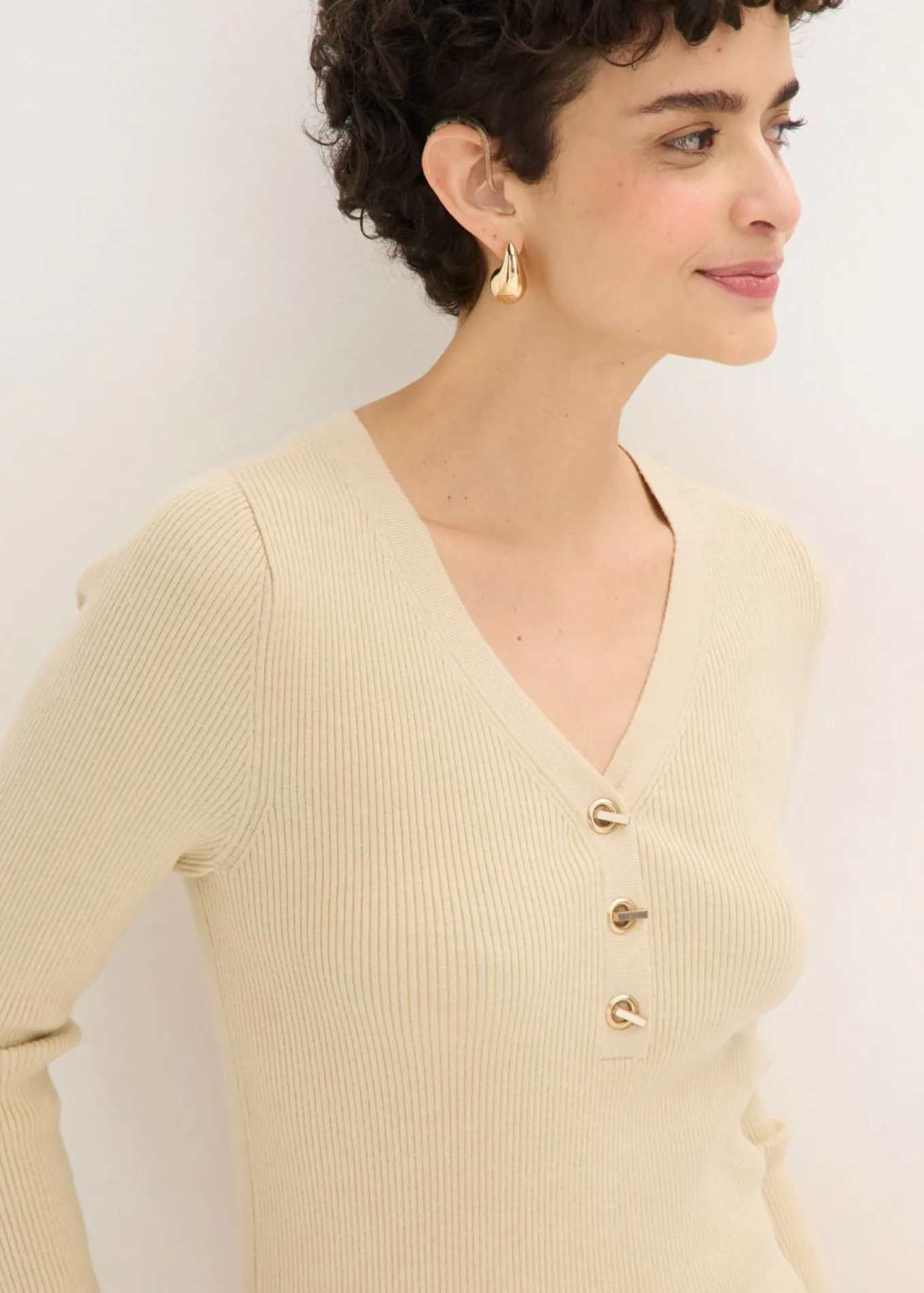 Jersey de canalé con viscosa
