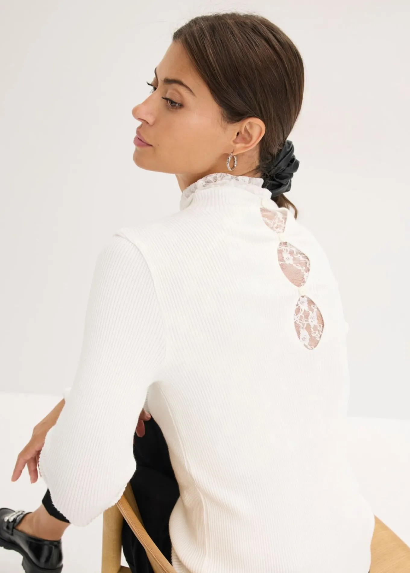 Jersey de canalé de mezcla de viscosa fluida