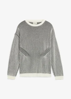 Jersey de canalé de mezcla de algodón con corte holgado