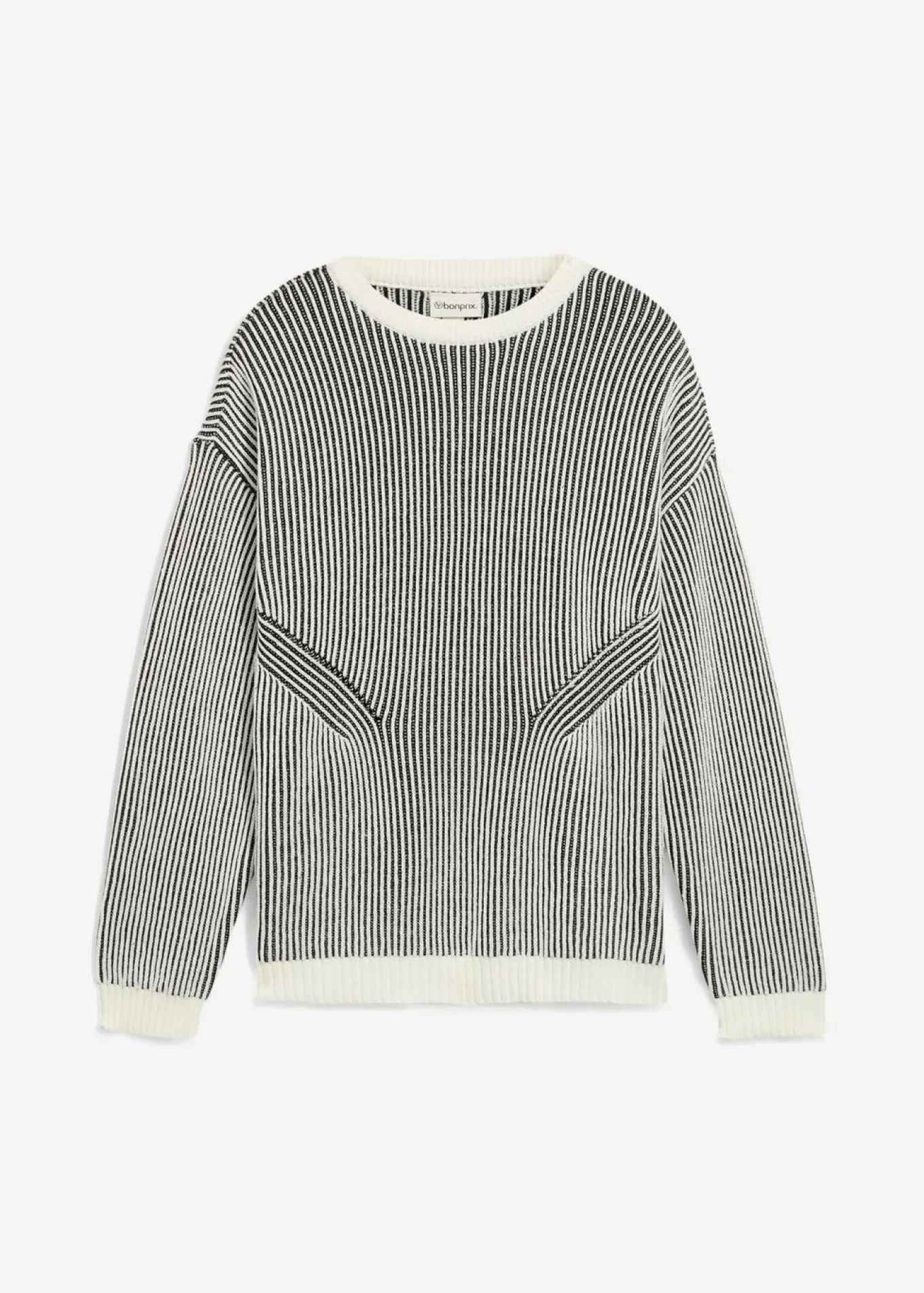 Jersey de canalé de mezcla de algodón con corte holgado