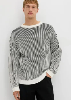 Jersey de canalé de mezcla de algodón con corte holgado