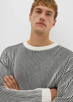 Jersey de canalé de mezcla de algodón con corte holgado