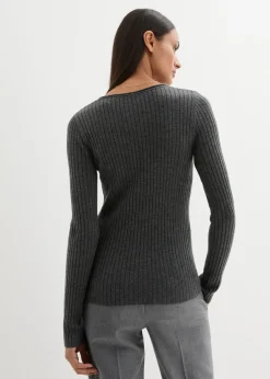 Jersey de canalé en lana merina
