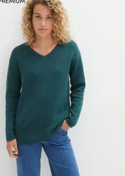 Jersey de canalé Milano con escote en V