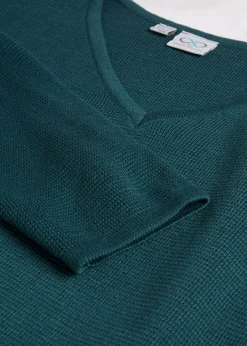 Jersey de canalé Milano con escote en V