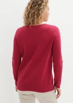 Jersey de canalé Milano con cuello redondo
