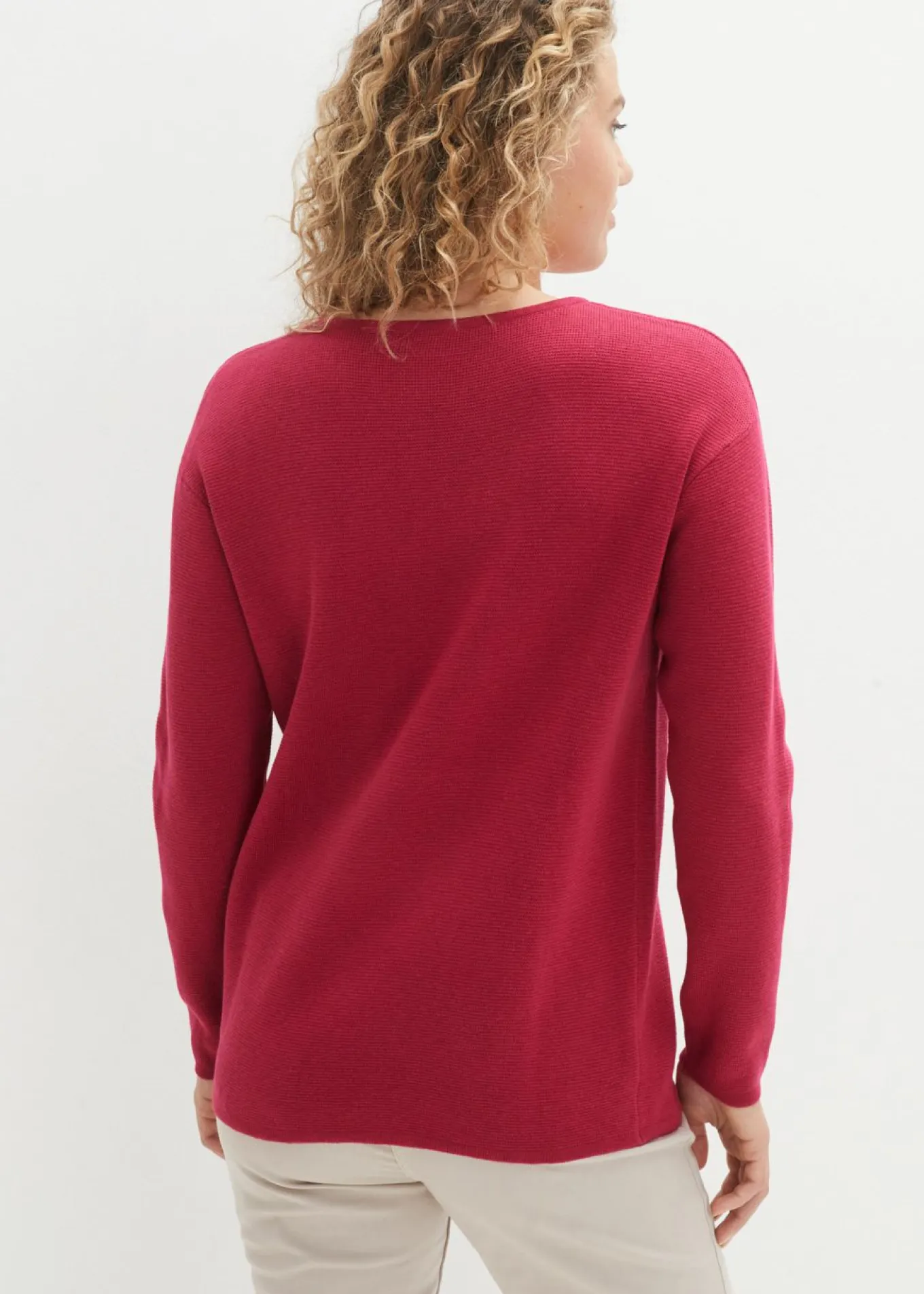 Jersey de canalé Milano con cuello redondo