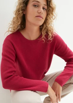 Jersey de canalé Milano con cuello redondo